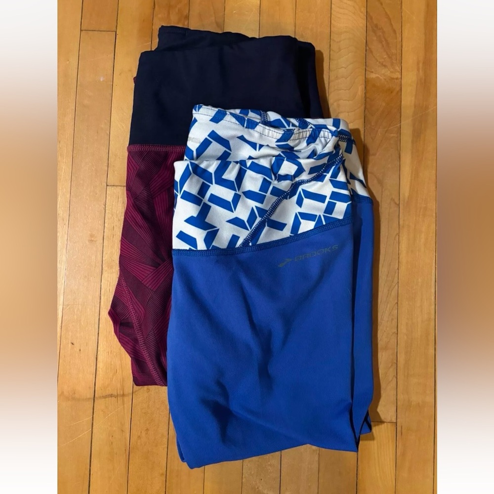 Brooks Geometric Capris Set Of 2 - Size Small - Running Activewear